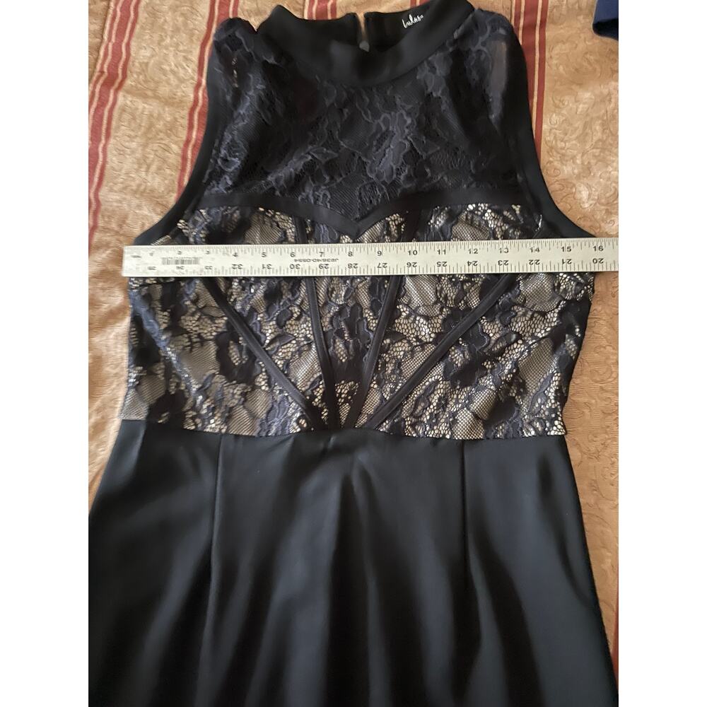 Lulus Cocktail Moment Black Lace Bustier Bodycon Dress, Size Medium - Picture 7 of 9